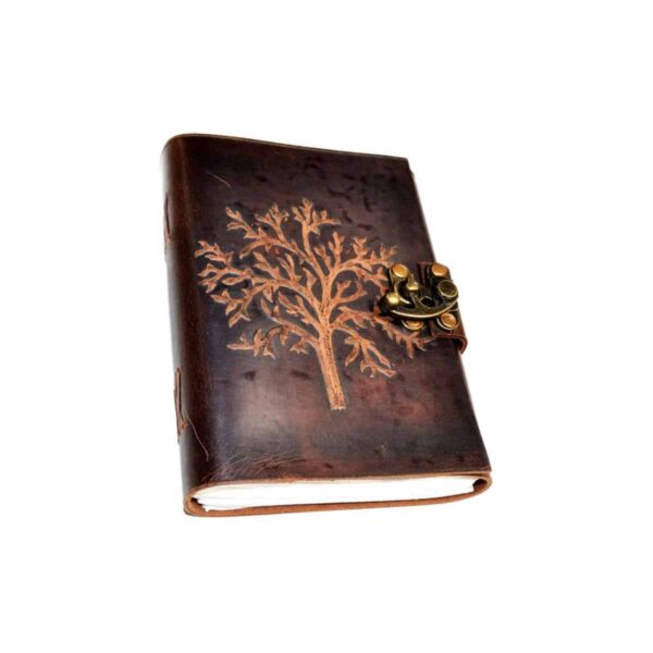 Tree leather blank book w/ latch