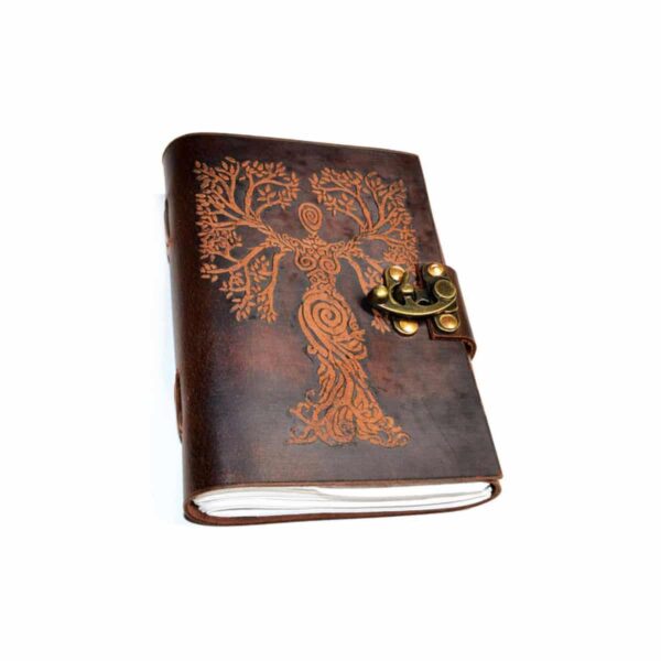 Tree Woman leather blank book w/ latch