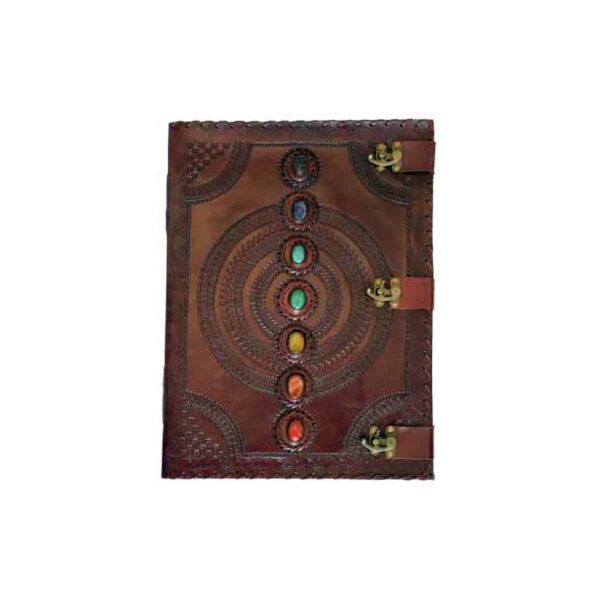 7 Stone leather blank book w/ 3 latch