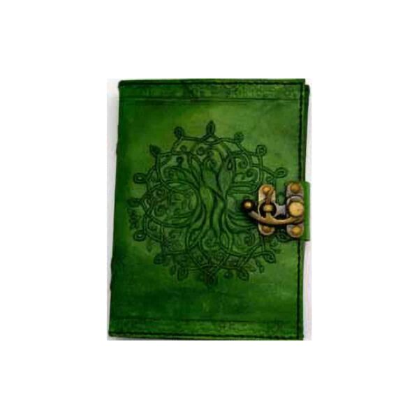 5" x 7" green Tree of Life leather w/ latch