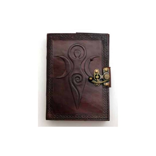 Maiden Mother Moon leather blank book w/ latch