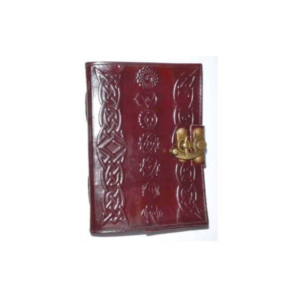 Chakra leather blank book w/ latch