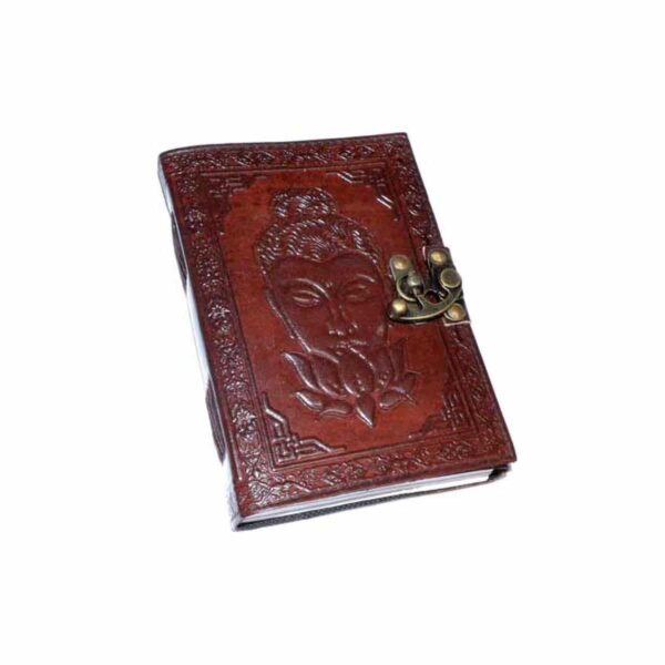 Buddha leather blank book w/ latch