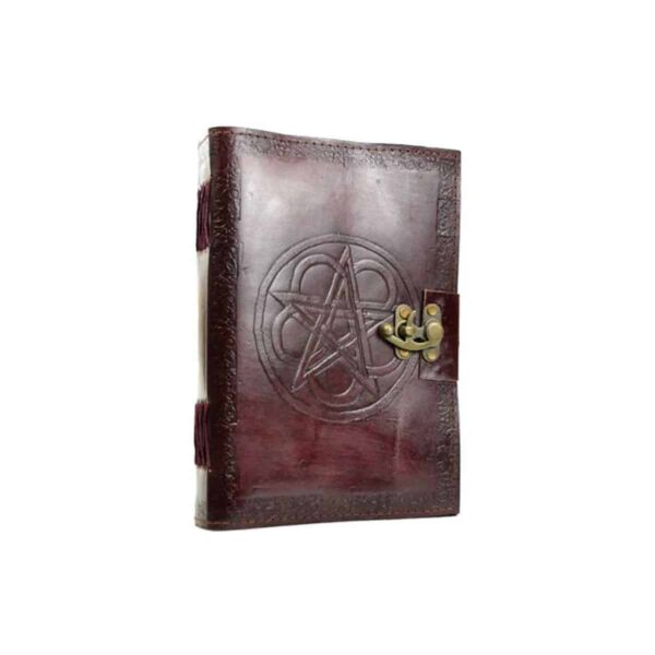 Pentagram leather blank book w/ latch
