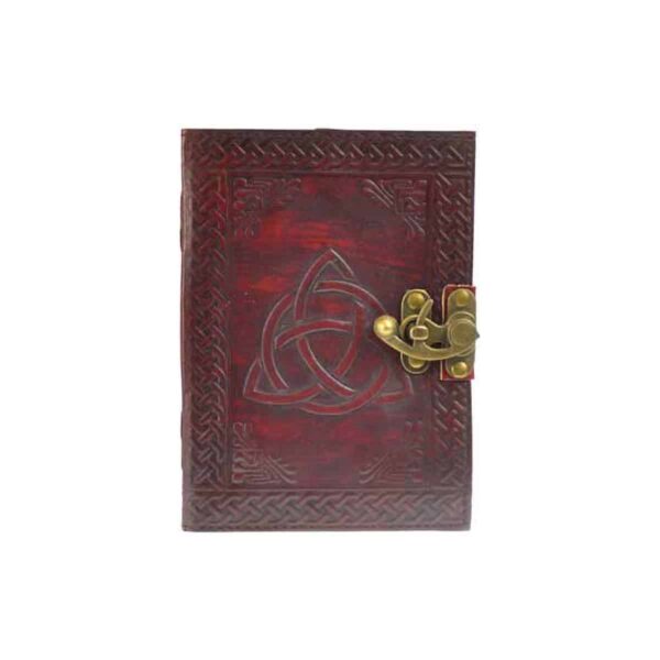 Triquetra leather blank book w/ latch