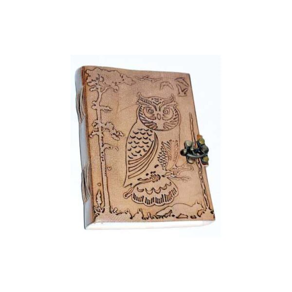 5" x 7" Owl in Jungle leather w/ Latch