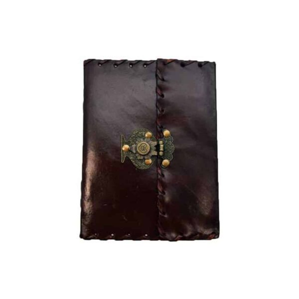 Plain leather blank book w/ snap