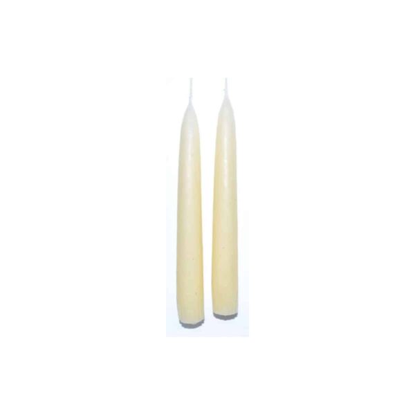 7" Antique White Taper Pair