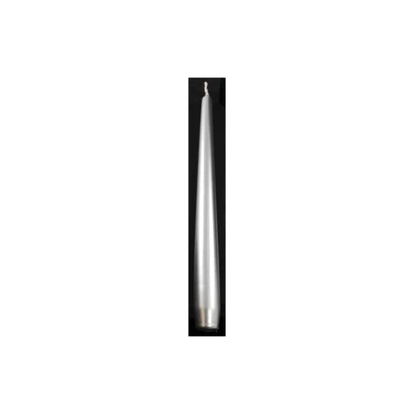9" Silver Taper Candle
