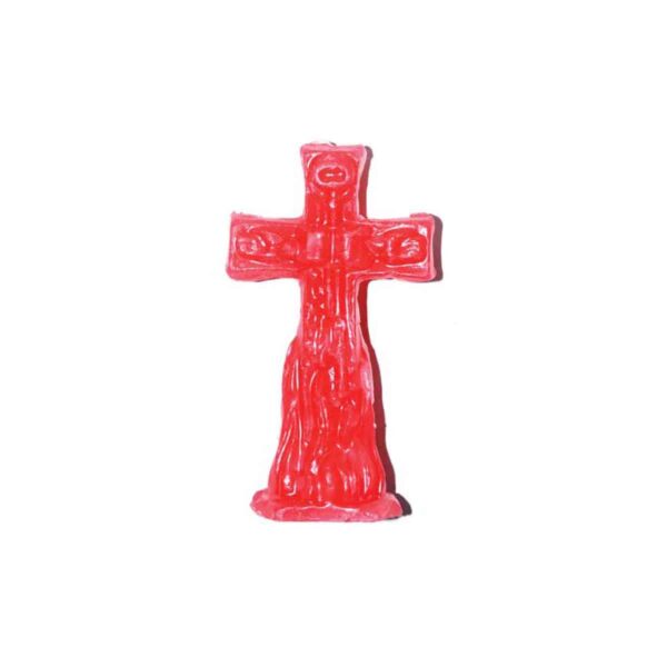 4 1/2" Crucifix Red Candle