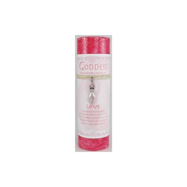 Love Pillar Candle with Goddess Necklace