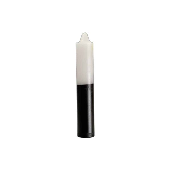 9" White/ Black Pillar Candle