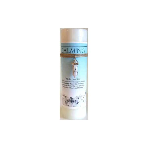 Calming Pillar Candle with White Howlite Pendant