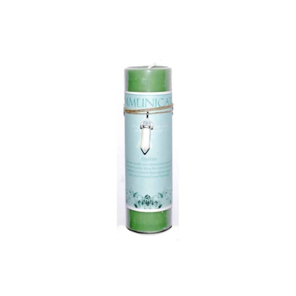 Communication Pillar Candle with Opalite Pendant