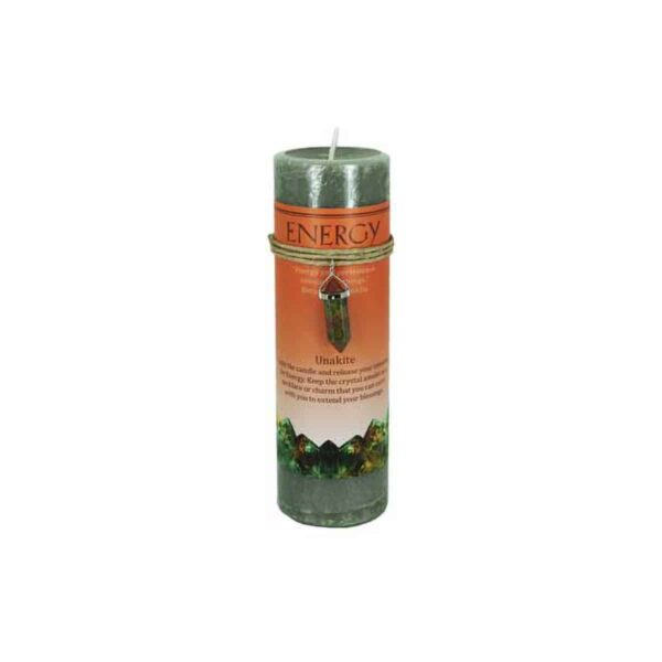 Energy Pillar Candle with Unkite Pendant