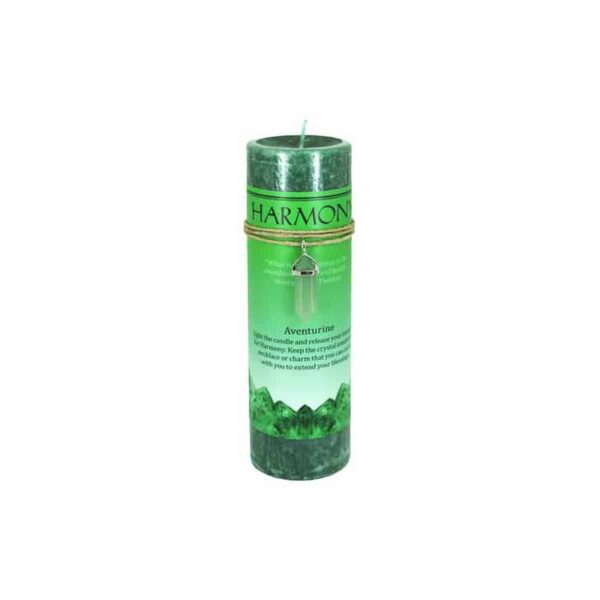 Harmony Pillar Candle with Aventurine Pendant