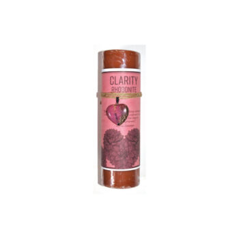 Clarity Pillar Candle with Rhodonite Heart