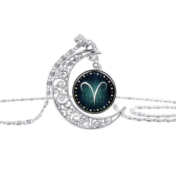 Aries Zodiac Collection Crescent Moon Necklace
