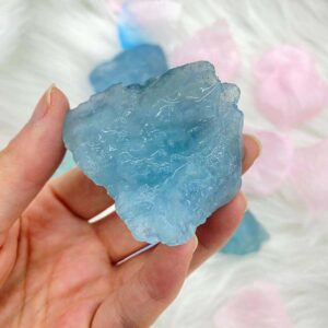 Aquamarine raw crystal specimen