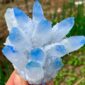 Brand-new-find-sky-blue-Phantom-quartz-crystal-cluster-ore-sample-cured-4