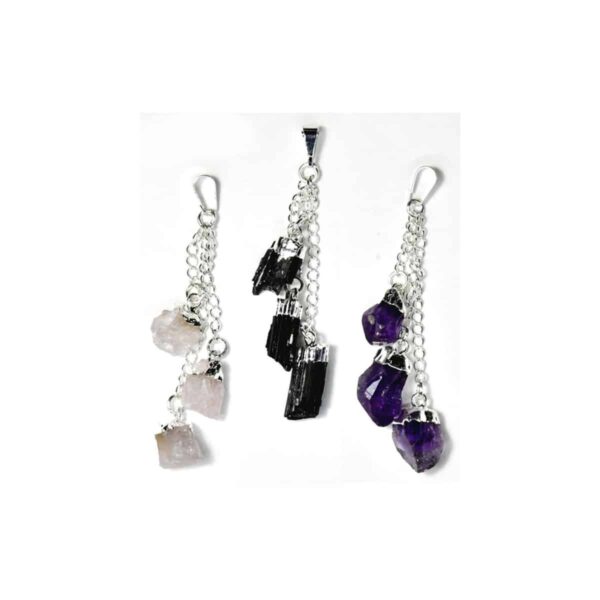 3 pc Rough pendant various stones