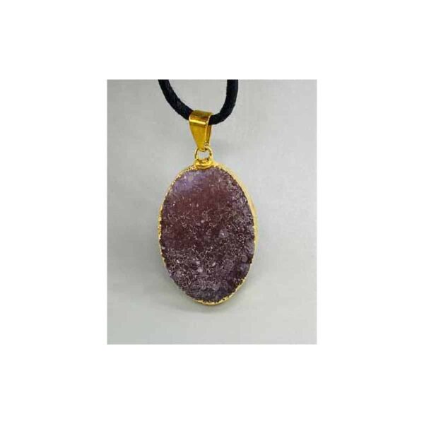 Amethyst Oval gold plated pendant