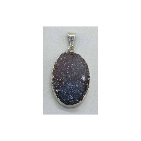 Amethyst Oval silver plated pendant