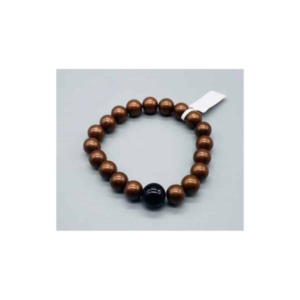 10mm Copper toned with asst stone bracelet
