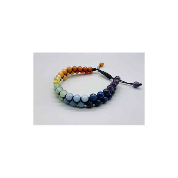 6mm 7 Chakra double weave bracelet