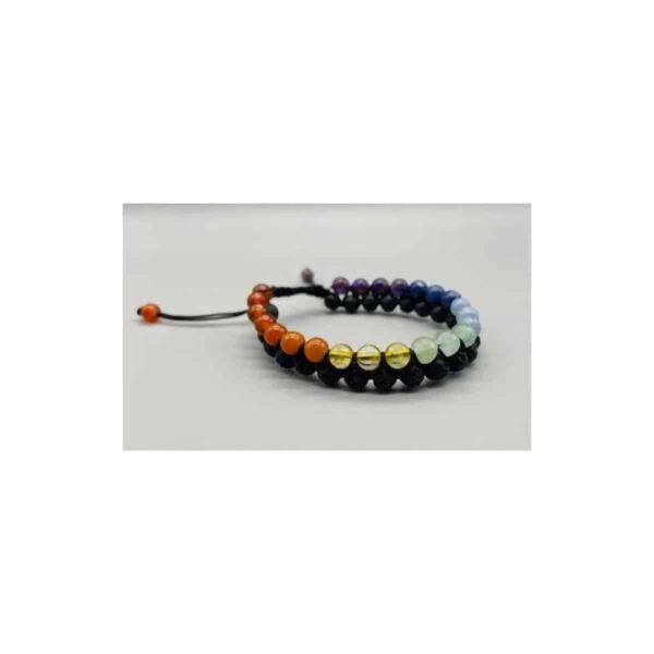 6mm 7 Chakra & Lave double weave bracelet