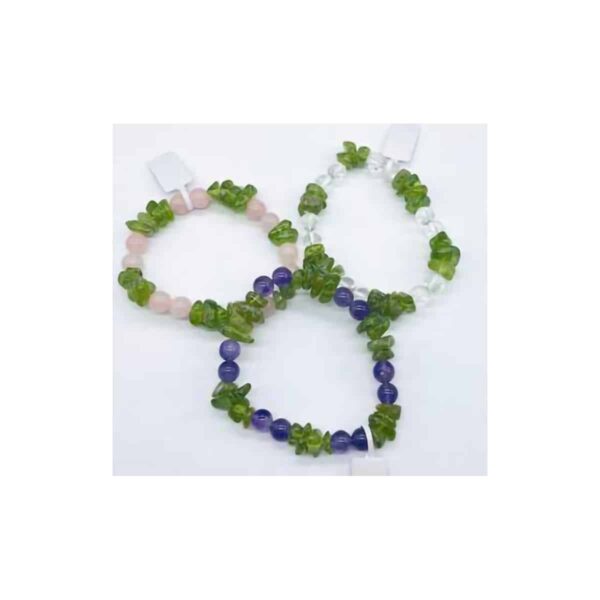 Peridot, Quartz gemstone bracelet