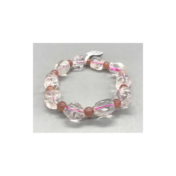 Quartz & Strawberry Quartz Nugget bracelet
