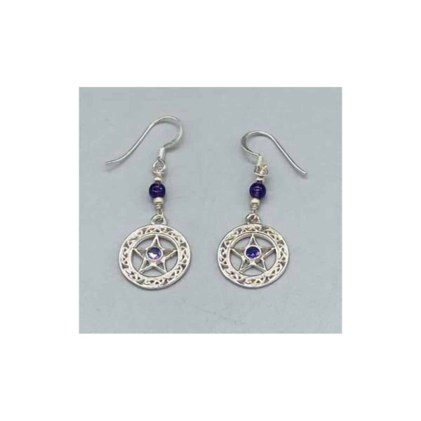 16mm Amethyst Pentagram earrings