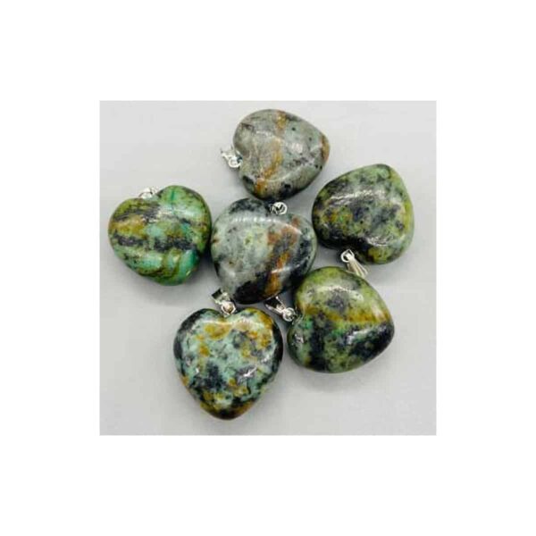 1" Turquoise, African heart