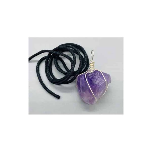 Amethyst wire wrapped pendant