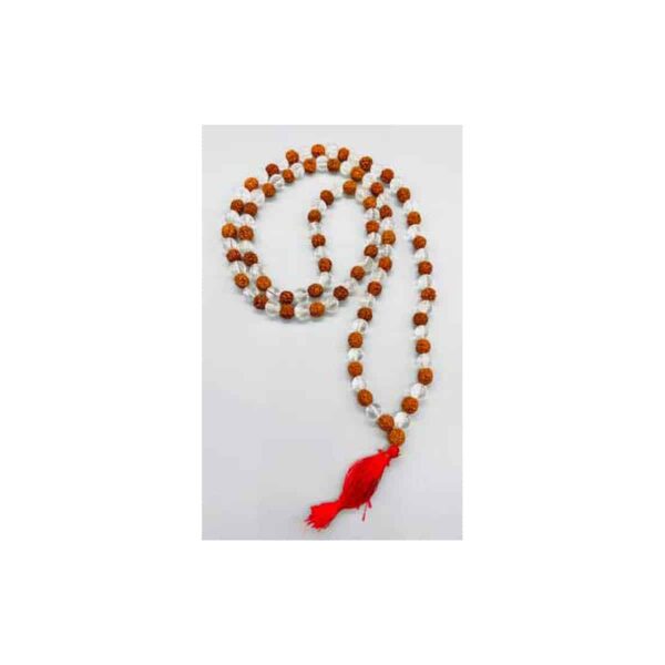 Rudraksha & Quartz japmala