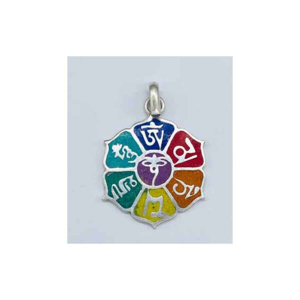 1 1/4" Lotus on Mani Padme Hum