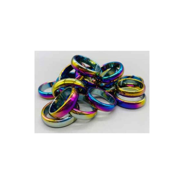 (set of 50) Rainbow Hematite rings