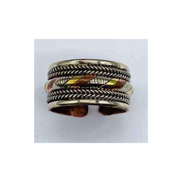 (set of 3) 3 Metals Twisted adjustable rings