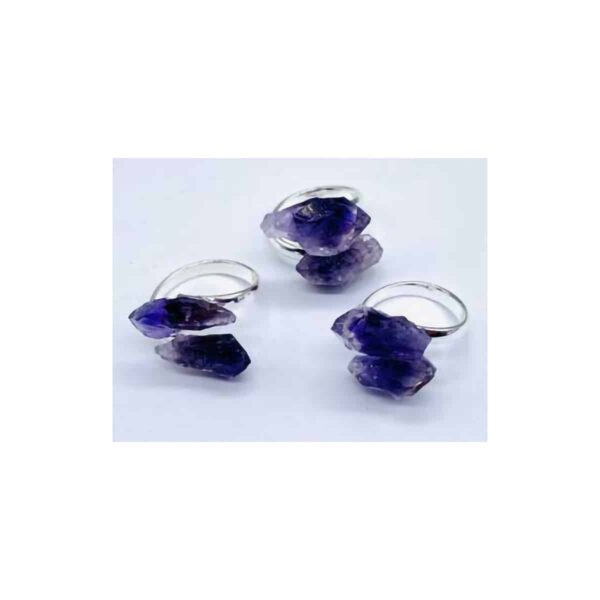 (set of 3) adjustable Amethyst rings