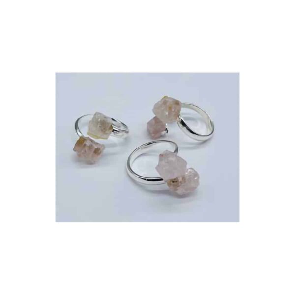 (set of 3) adjustable Rose Quartz rings