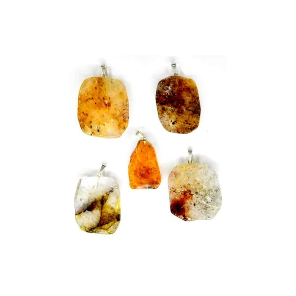 Golden Quartz slice pendant