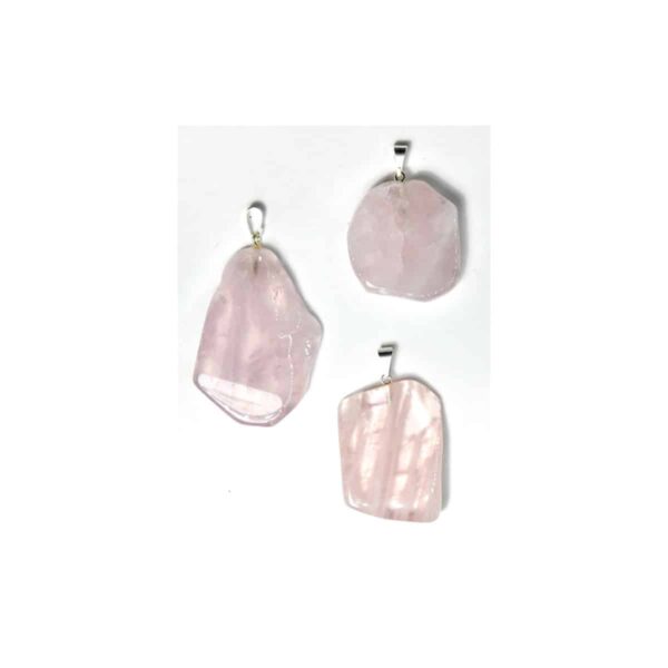 Rose Quartz slice pendant
