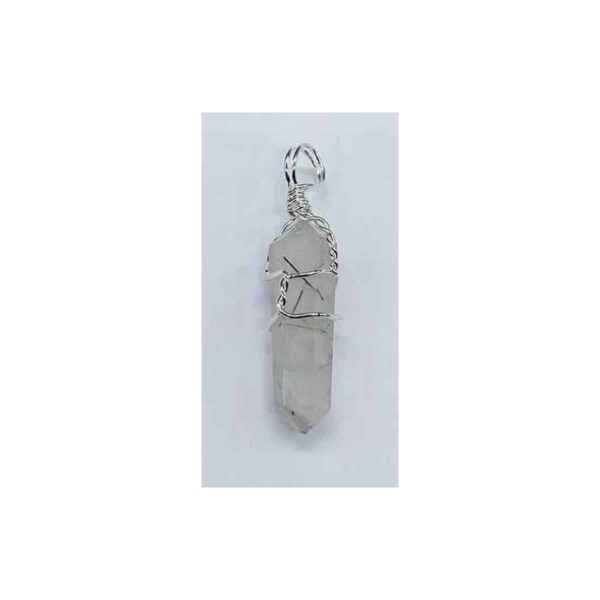 Quartz W Tourmaline wire wrapped point