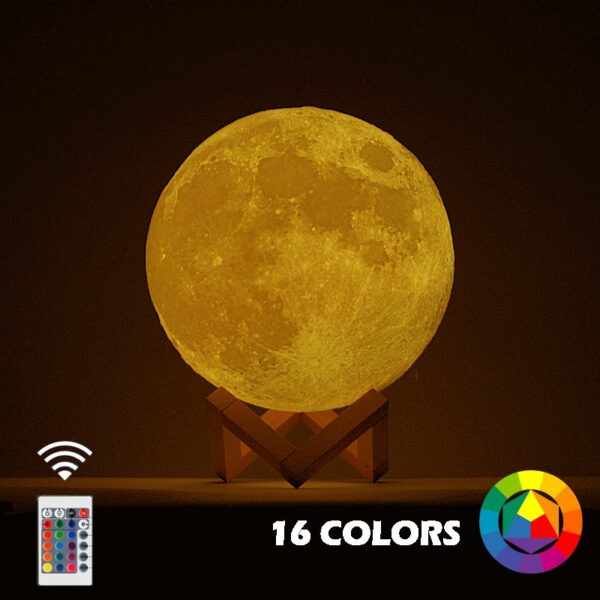 Moon Lamp LED Night Light – 16 Colors - Image 5