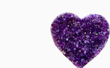 Amethyst heart shaped crystal cluster