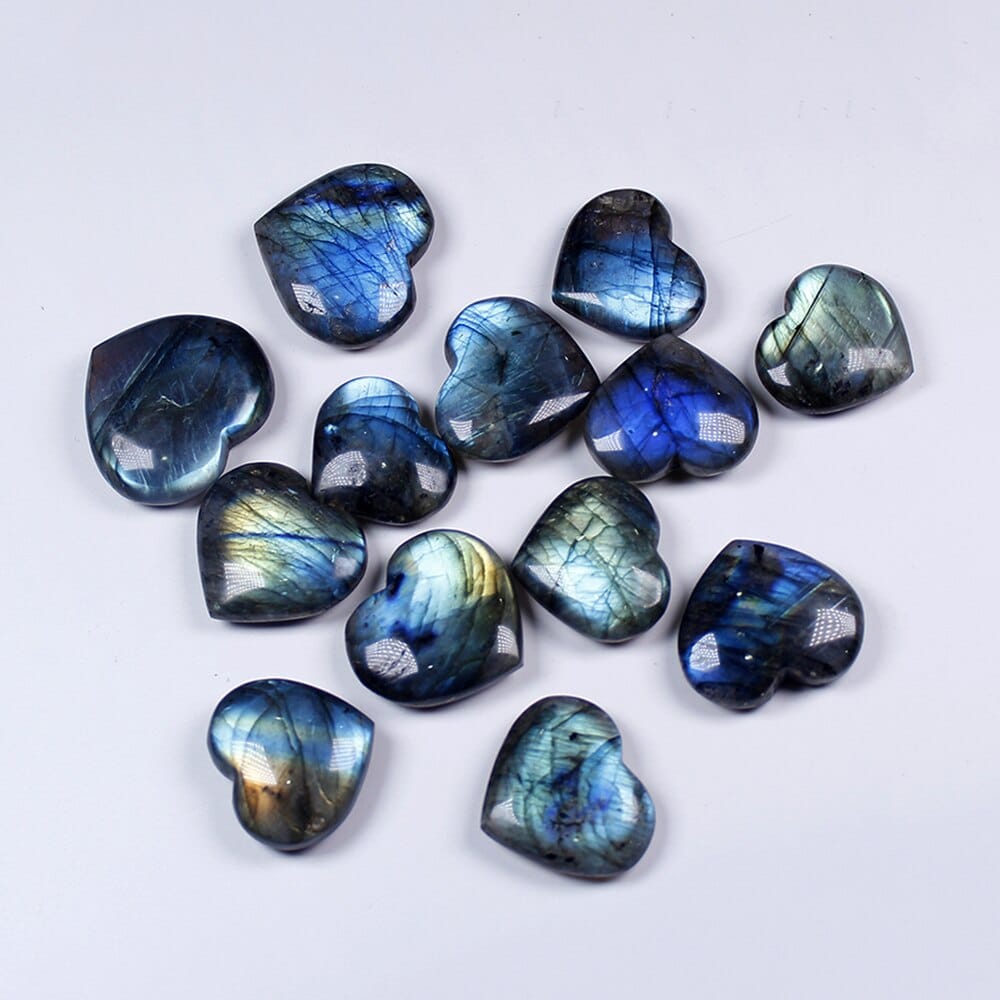 Labradorite Crystal Heart with blue flash