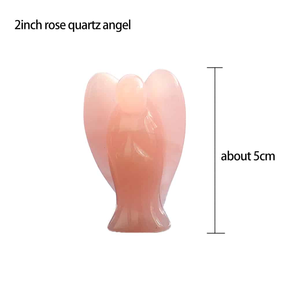 2 inch rose quartz crystal angel figurine