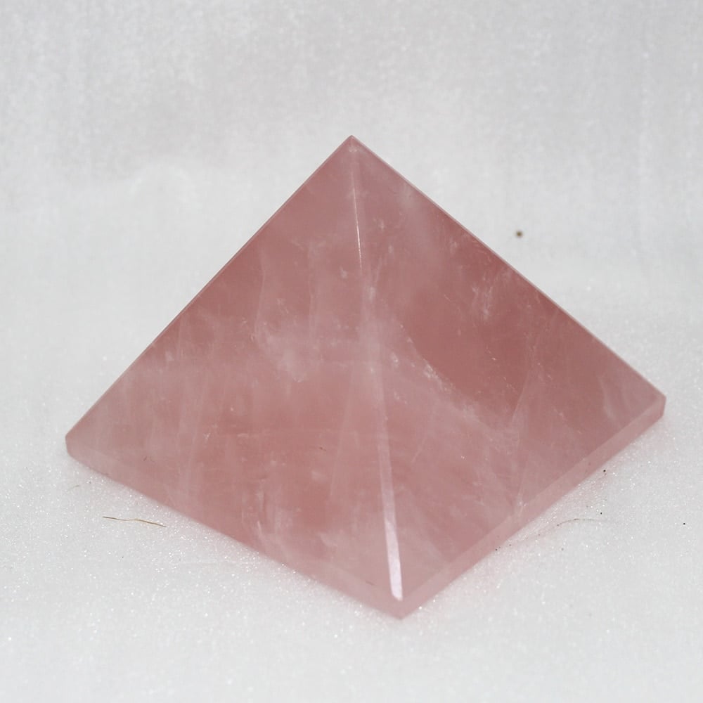Large Rose Quartz Pyramid - 90mm x 90mm made of real rose quartz