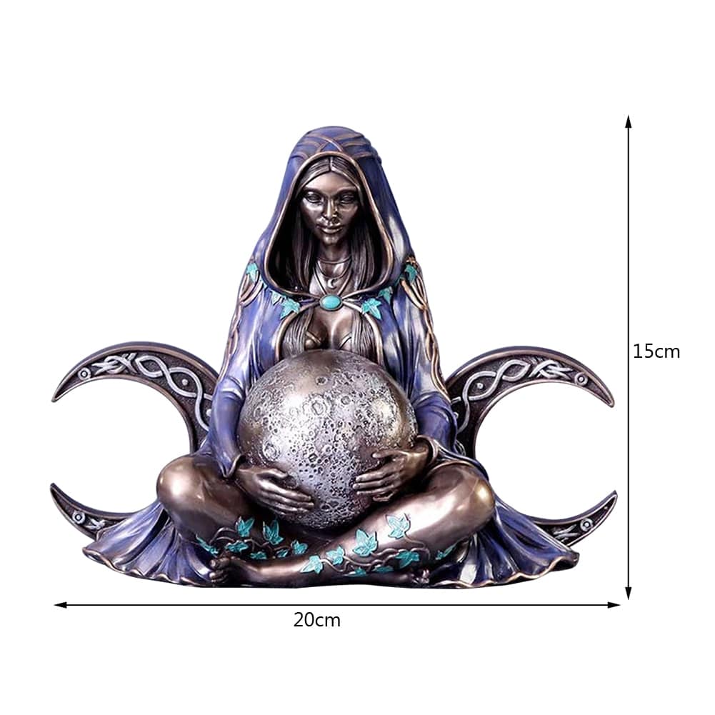 Selene Moon Goddess Statue measuring 15cm tall and 20cm wide